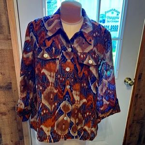 WOMEN'S LADIES PLUS 18W RUBY RD BLOUSE TOP SHIRT MULTI COLOR BLUE ORANGE…